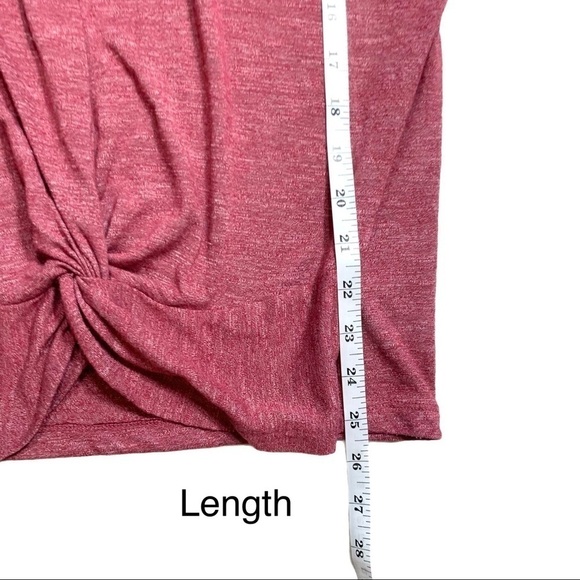 Y2K Juicy Couture Red Dolman Sleeve Front Twist Hem Short Sleeve Shirt - Picture 15 of 16